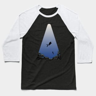 Descent into Darkness of Scuba Diving Baseball T-Shirt